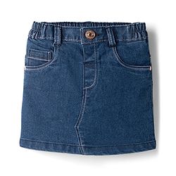 Babyhug Mid Thigh Length Solid Color Denim Skirt - Black