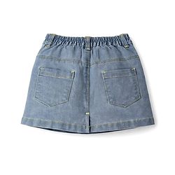 Babyhug Mid Thigh Length Solid Color Denim Skirt - Black