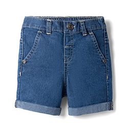 Babyhug Mid Thigh Length Solid Color Denim Skirt - Black