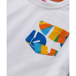 Babyhug Single Jersey Knit Half Sleeves T-Shirt & Shorts Set with Leaf Print - White