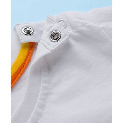 Babyhug Single Jersey Knit Half Sleeves T-Shirt & Shorts Set with Leaf Print - White