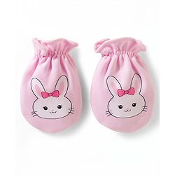 Babyhug 100% Cotton Knit Mittens With Animal Print Pack of 3 - Multicolor