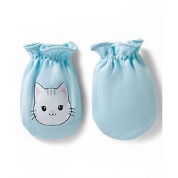 Babyhug 100% Cotton Knit Mittens With Animal Print Pack of 3 - Multicolor