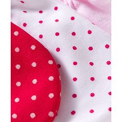 Babyhug 100% Cotton Knit Solid & Polka Dots Printed Mittens Pack Of 3 - Multicolour