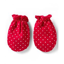 Babyhug 100% Cotton Knit Solid & Polka Dots Printed Mittens Pack Of 3 - Multicolour