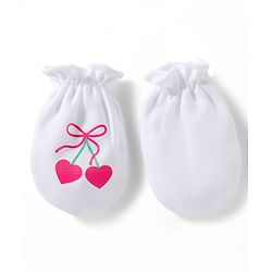 Babyhug 100% Cotton Mittens With Heart Print Pack of 3 - Multicolor