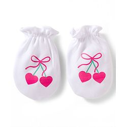 Babyhug 100% Cotton Mittens With Heart Print Pack of 3 - Multicolor