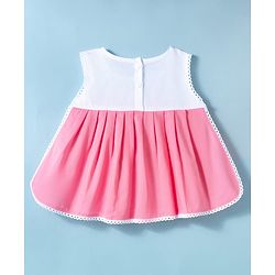 Babyhug 100 % Cotton Cambric Woven Sleeveless Jhabla & Bloomer With Floral Print - Multicolor