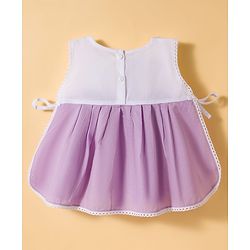 Babyhug 100 % Cotton Cambric Woven Sleeveless Jhabla & Bloomer With Floral Print - Multicolor