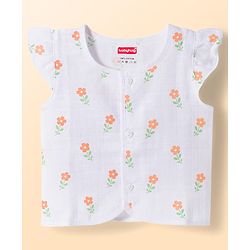 Babyhug 100% Cotton Muslin Woven Sleeveless Floral Printed Front Open Jhablas Pack Of 3- Multicolor