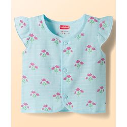 Babyhug 100% Cotton Muslin Woven Sleeveless Floral Printed Front Open Jhablas Pack Of 3- Multicolor