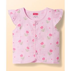 Babyhug 100% Cotton Muslin Woven Sleeveless Floral Printed Front Open Jhablas Pack Of 3- Multicolor