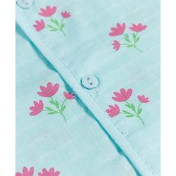 Babyhug 100% Cotton Muslin Woven Sleeveless Floral Printed Front Open Jhablas Pack Of 3- Multicolor