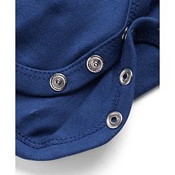 Babyhug Disney Interlock Knit  Frill Sleeves Onesies with Mesh Detailing & Minnie Mouse Graphic -Navy Blue