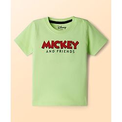 Babyhug Disney Single Jersey Knit Half Sleeves Shirt & Shorts Set With Mickey Mouse & Family Graphics & T-Shirt - Multicolor
