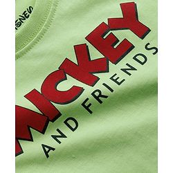 Babyhug Disney Single Jersey Knit Half Sleeves Shirt & Shorts Set With Mickey Mouse & Family Graphics & T-Shirt - Multicolor