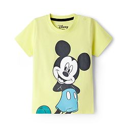 Babyhug Disney Single Jersey Knit Half Sleeves Shirt & Shorts Co-ord Set With T-Shirt & Mickey Mouse & Family Graphics - Multicolor
