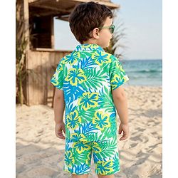 Babyhug Disney Single Jersey Knit Half Sleeves Shirt & Shorts Co-ord Set With T-Shirt & Mickey Mouse & Family Graphics - Multicolor