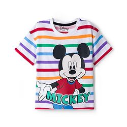 Babyhug Disney Single Jersey Knit Half Sleeve T-Shirt & Shorts Set With Mickey Mouse & Family Graphics Pack of 2 - Multicolour