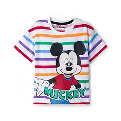 Babyhug Disney Single Jersey Knit Half Sleeve T-Shirt & Shorts Set With Mickey Mouse & Family Graphics Pack of 2 - Multicolour