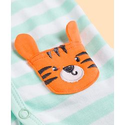 Babyhug 100% Cotton Interlock Knit Half Sleeves Antibacterial Striped Jhablas with Animal Applique Pack of 3 -Multicolor