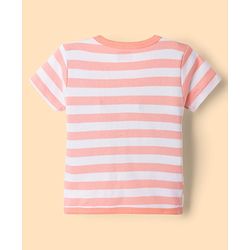 Babyhug 100% Cotton Interlock Knit Half Sleeves Antibacterial Striped Jhablas with Animal Applique Pack of 3 -Multicolor