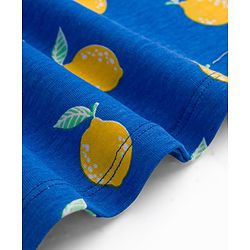 Babyhug 100% Cotton Single Jersey Knit Antibacterial Sleeveless Fit and Flare One Piece Frocks With Lemon Print Pack of 2 - Multicolor