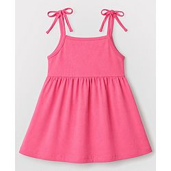 Babyhug 100% Cotton Woven One Piece Dresses/Frocks with Shoulder Straps Multi Color 12-18 Months