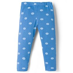 Babyhug Disney Lycra Knit Full Length Leggings With Minnie Mouse Graphics - Blue