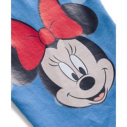 Babyhug Disney Lycra Knit Full Length Leggings With Minnie Mouse Graphics - Blue