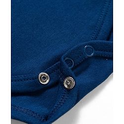 Babyhug 100% Cotton Knit Half Sleeves Onesies with Bow Applique - Navy Blue