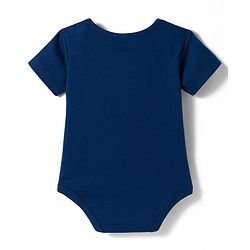 Babyhug 100% Cotton Knit Half Sleeves Onesies with Bow Applique - Navy Blue