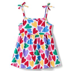 Babyhug Single Jersey Knit Sleeveless Frocks with Heart Print & Bow Applique Pack of 2 - Multicolor