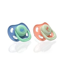 Babyhug Whale & Sea Horse Print Orthodontic Pacifier Pack of 2| 0+ Months| Protective Hygienic Cap| Breathable Airflow Vents| Orthodontic Silicone Teat| Food-Grade Silicone| BPA Free | Baby Safe