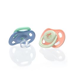 Babyhug Whale & Sea Horse Print Orthodontic Pacifier Pack of 2| 0+ Months| Protective Hygienic Cap| Breathable Airflow Vents| Orthodontic Silicone Teat| Food-Grade Silicone| BPA Free | Baby Safe