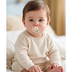 Babyhug Seahorse Print Orthodontic Pacifier Pack of 2| 3+ Months| Protective Hygienic Cap| Breathable Airflow Vents | Orthodontic Silicone Teat | Food-Grade Silicone | BPA Free | Baby Safe