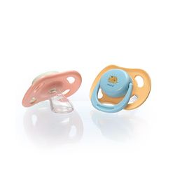 Babyhug Seahorse Print Orthodontic Pacifier Pack of 2| 3+ Months| Protective Hygienic Cap| Breathable Airflow Vents | Orthodontic Silicone Teat | Food-Grade Silicone | BPA Free | Baby Safe