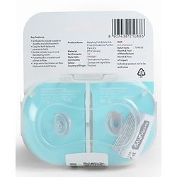 Babyhug Seahorse Print Orthodontic Pacifier Pack of 2| 3+ Months| Protective Hygienic Cap| Breathable Airflow Vents | Orthodontic Silicone Teat | Food-Grade Silicone | BPA Free | Baby Safe