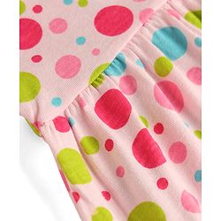 Babyhug 100% Cotton Single Jersey Knit Sleeveless Solid & Polka Dots Printed Frocks with Bow Applique Pack of 2 - Red