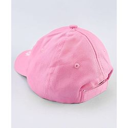 Babyhug Disney Cotton Woven Cap With Mickey Mouse Graphics Pink - Diameter 20 cm