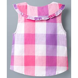 Babyhug Cotton Woven Sleeveless Checks Top - Multicolor