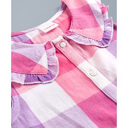 Babyhug Cotton Woven Sleeveless Checks Top - Multicolor