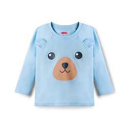 Babyhug Cotton Knit Full Sleeves T-Shirt & Pyjama Night Suit With Teddy Bear & Rainbow Print - Blue