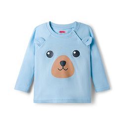 Babyhug Cotton Knit Full Sleeves T-Shirt & Pyjama Night Suit With Teddy Bear & Rainbow Print - Blue