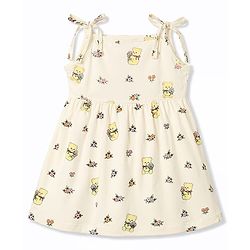 Babyhug 100% Cotton Knit Sleeveless Floral & Bear Printed Frocks With Bow Applique Pack of 2 - Multicolor