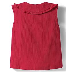 Babyhug 100% Cotton Crepe Woven Sleeveless Top with Floral Embroidery Detailing - Red