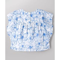 Babyhug Cotton Cambric Woven Half Sleeves Woven Floral Printed Top - Multicolour