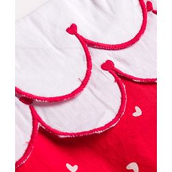 Babyhug Cotton Woven Top with All Over Heart Print Half Sleeves Peter Pan Collar Multi Color 6-9 Months