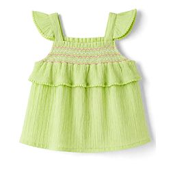 Babyhug 100% Cotton Crepe Woven Top with Smocking Detailing Multi Color 9-12 Months
