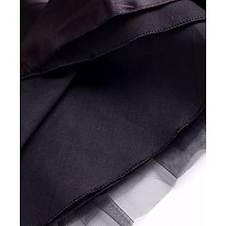 Babyhug Mesh Woven Sleeveless Solid Colour Party Dress with Sequined Bow Detailing - Black